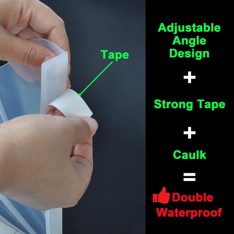 Mofason Silicone Shower Splash Guard  XXL Clear Bathtub Corner Splash Guard  Bathroom Shower Water Guard with Self-Adhesive  Can Be Adjustable Angle in Washbasin  Tubs  Sinks Etc - 2Pack - Image 3